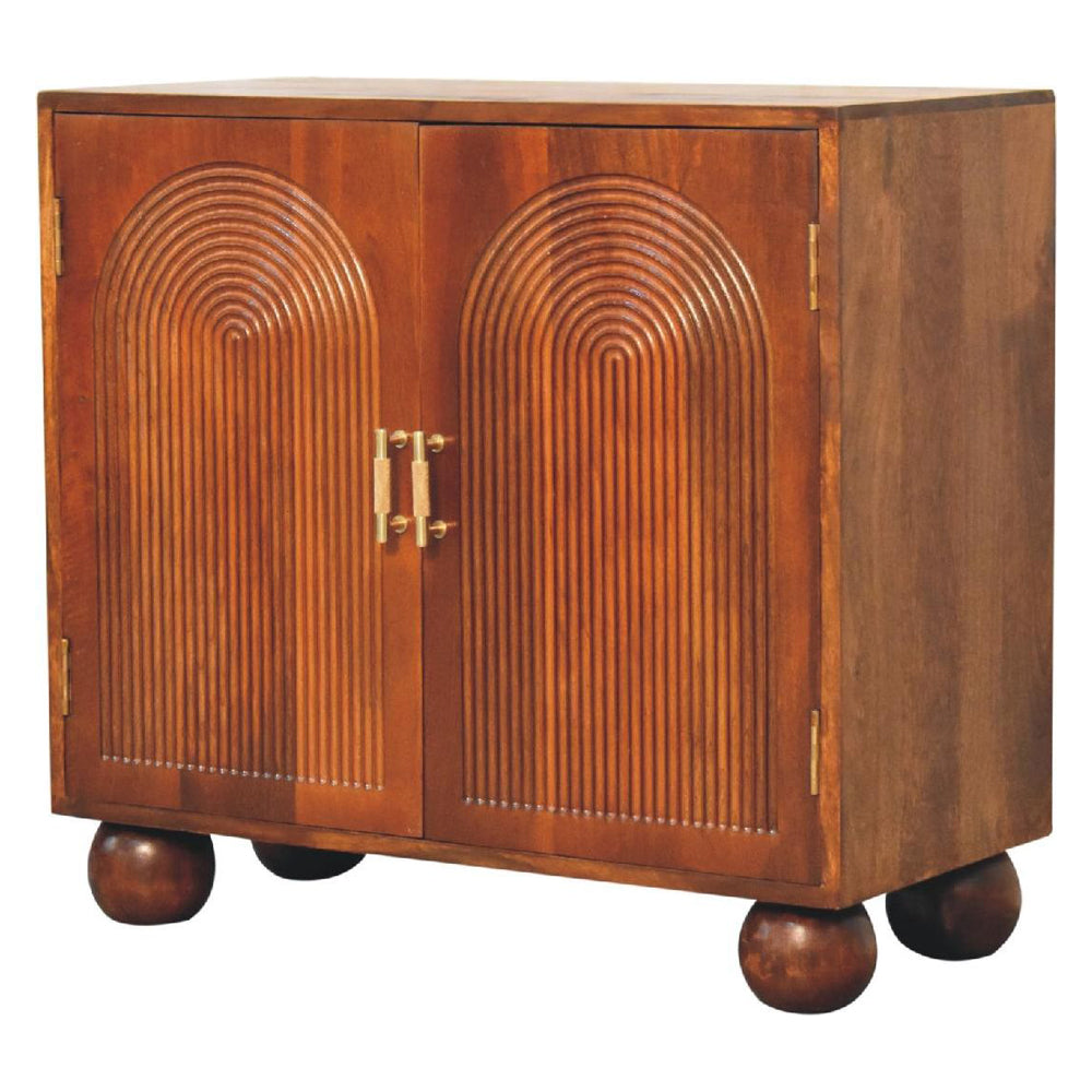 Artisan - Chestnut Carved Ball Cabinet