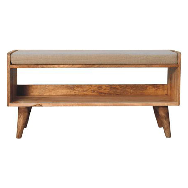 Artisan - Oak-Ish Nordic Storage Bench With Mud Linen
