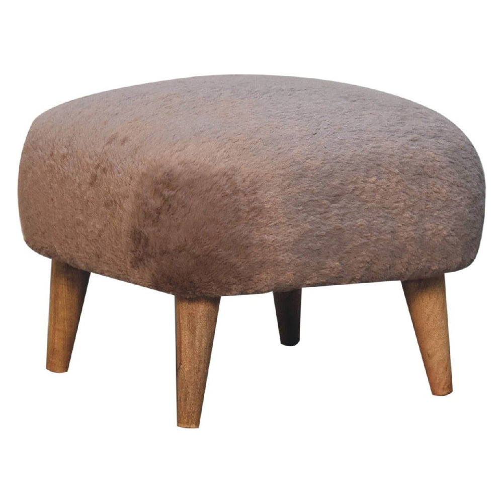 Artisan - Mocha Faux Fur Square Stool