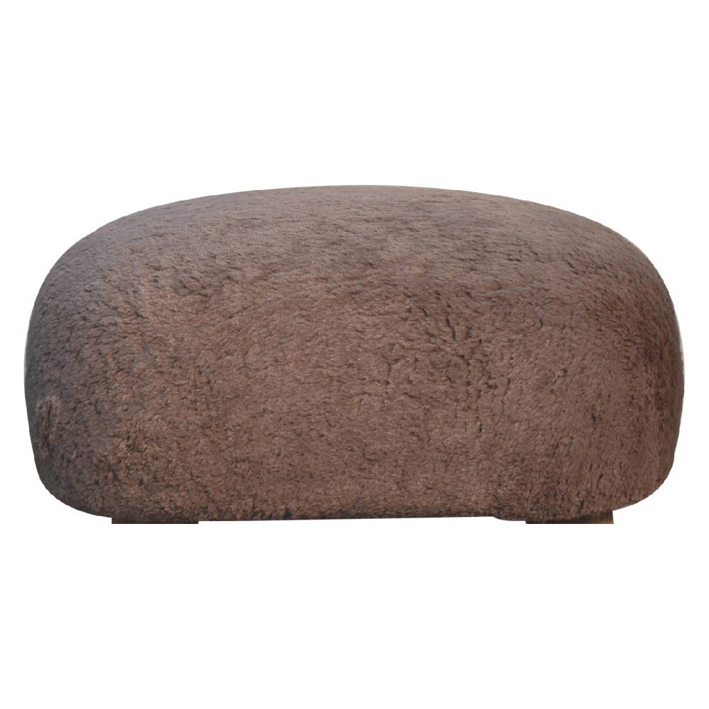 Artisan - Mocha Faux Fur Square Stool