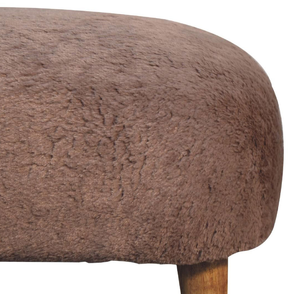 Artisan - Mocha Faux Fur Square Stool