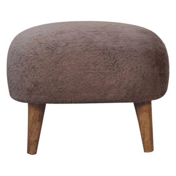 Artisan - Mocha Faux Fur Square Stool