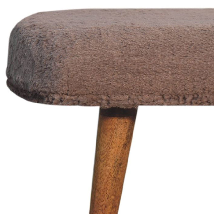 Artisan - Mocha Faux Fur Fabric Bench