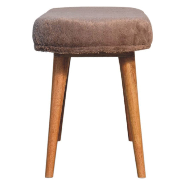 Artisan - Mocha Faux Fur Fabric Bench