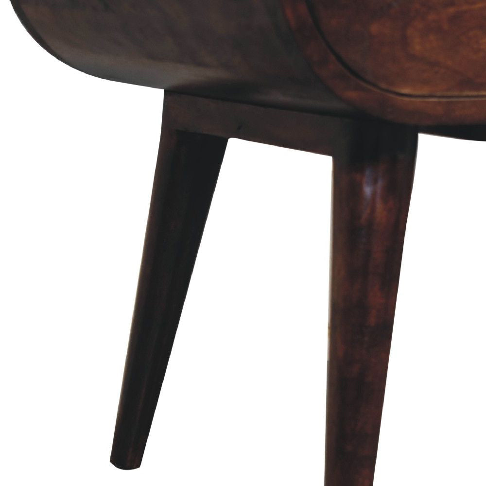 Artisan - Light Walnut Circular Nightstand With Open Slot