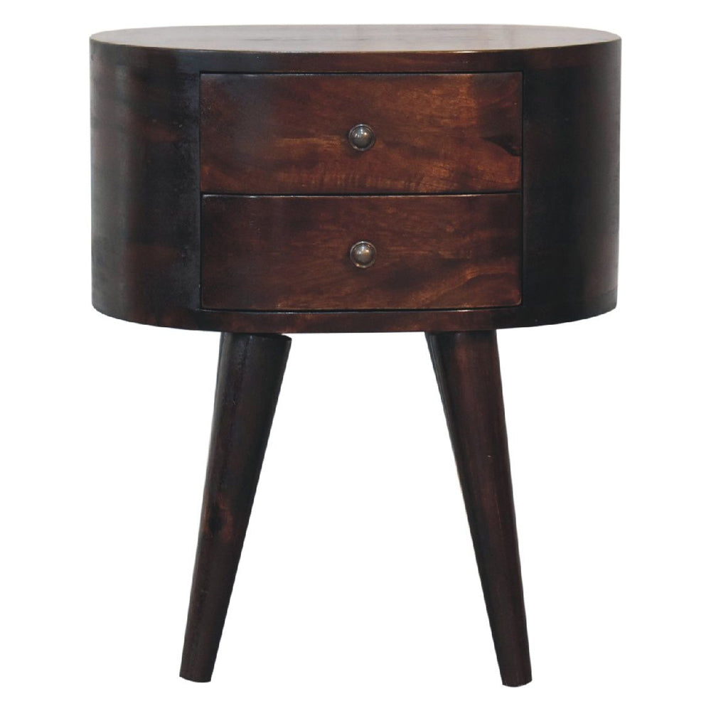 Artisan - Light Walnut Rounded Nightstand Table