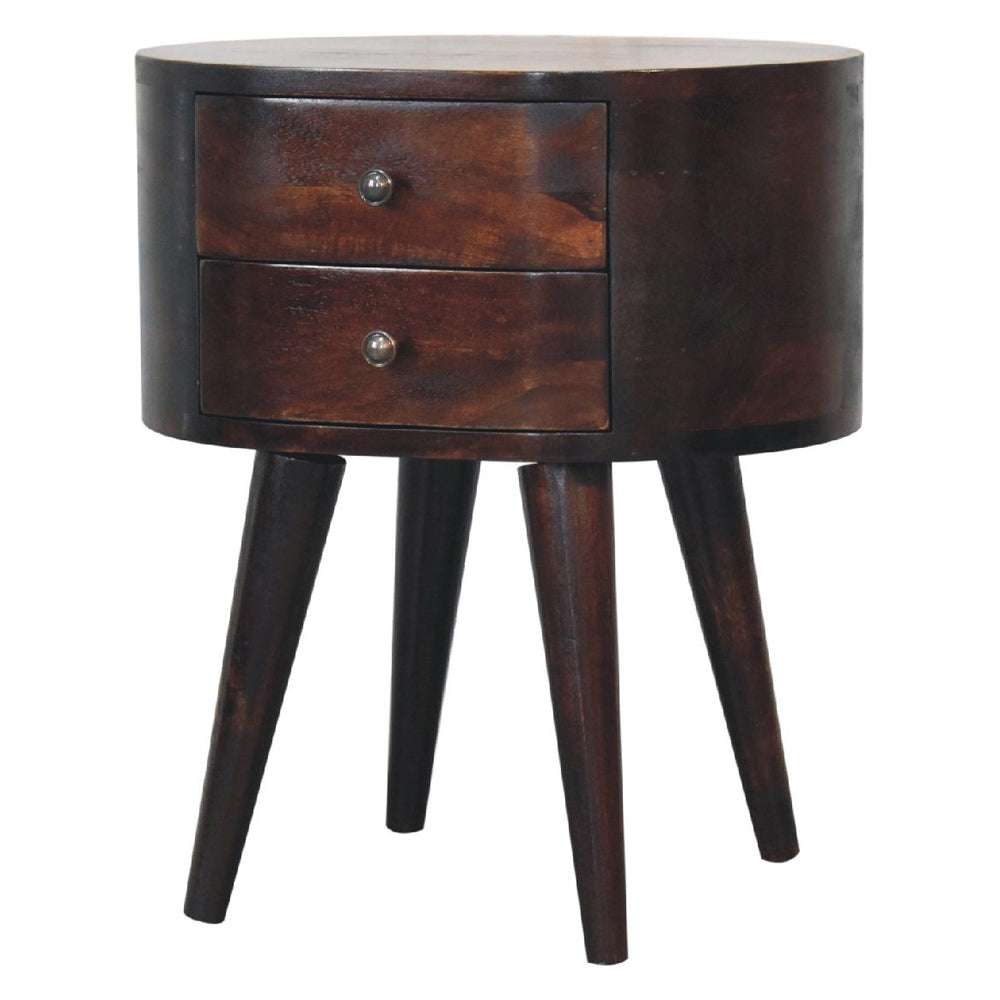 Artisan - Light Walnut Rounded Nightstand Table