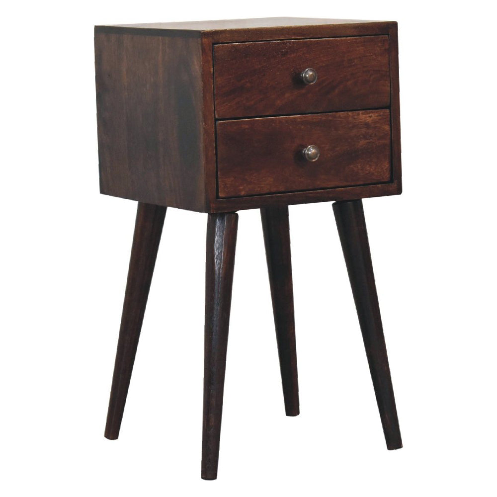Artisan - Mini 2 Drawer Light Walnut Nightstand