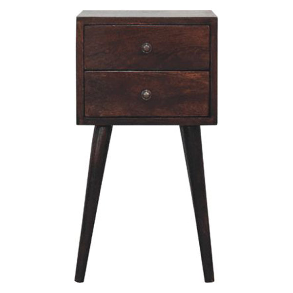 Artisan - Mini 2 Drawer Light Walnut Nightstand