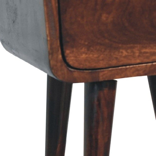 Artisan - Mini Light Walnut Curved Nightstand