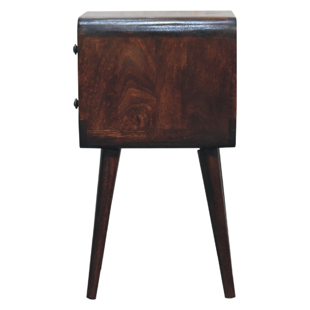 Artisan - Mini Light Walnut Curved Nightstand