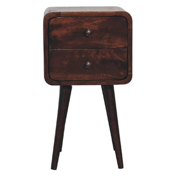 Artisan - Mini Light Walnut Curved Nightstand