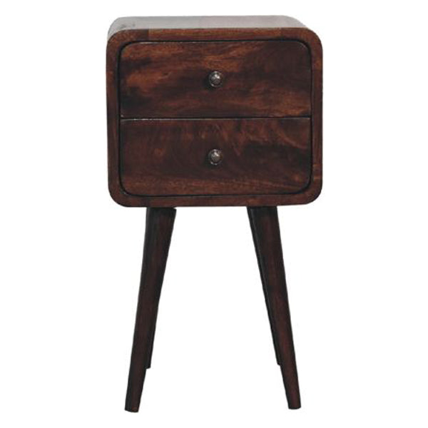 Artisan - Mini Light Walnut Curved Nightstand
