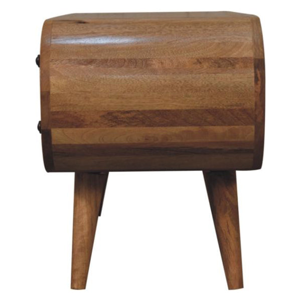 Artisan - Oak-Ish Circular Media Unit With 2 Open Slots