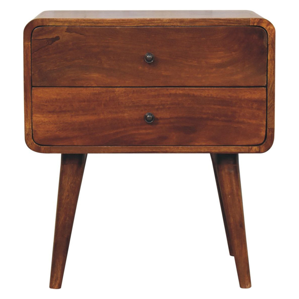 Artisan - Large Curved Chestnut Bedside