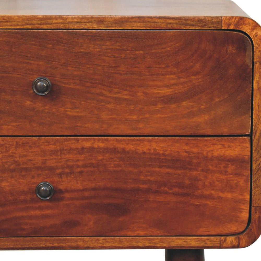 Artisan - Large Curved Chestnut Bedside