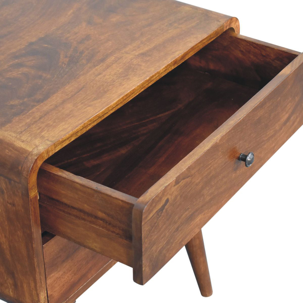 Artisan - Large Curved Chestnut Bedside