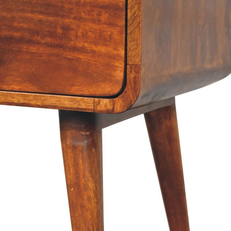Artisan - Large Curved Chestnut Bedside