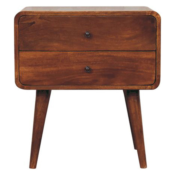 Artisan - Large Curved Chestnut Bedside