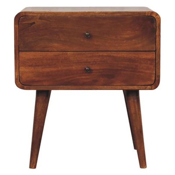 Artisan - Large Curved Chestnut Bedside