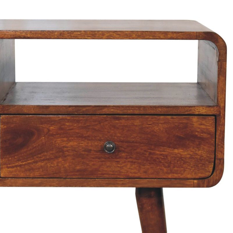 Artisan - Triple Curved Chestnut Console Table