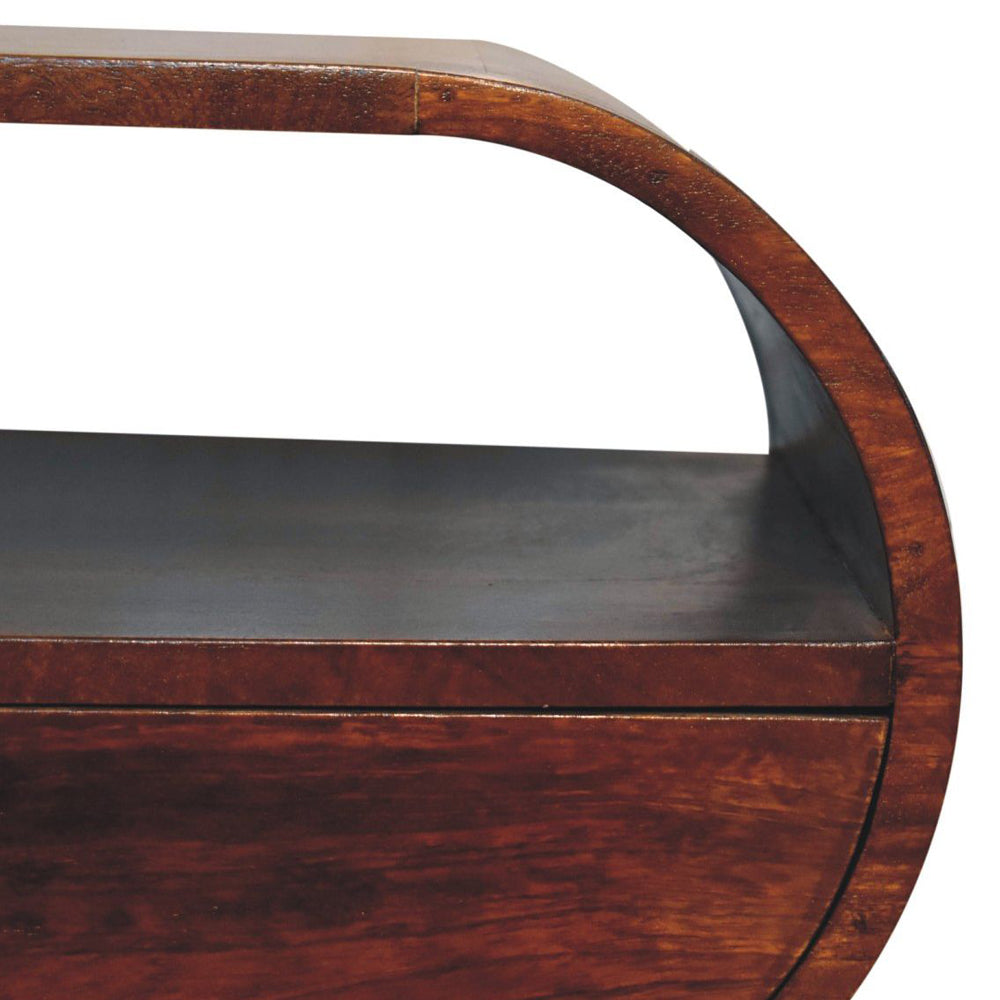 Artisan - Large Chestnut Circular Open Bedside