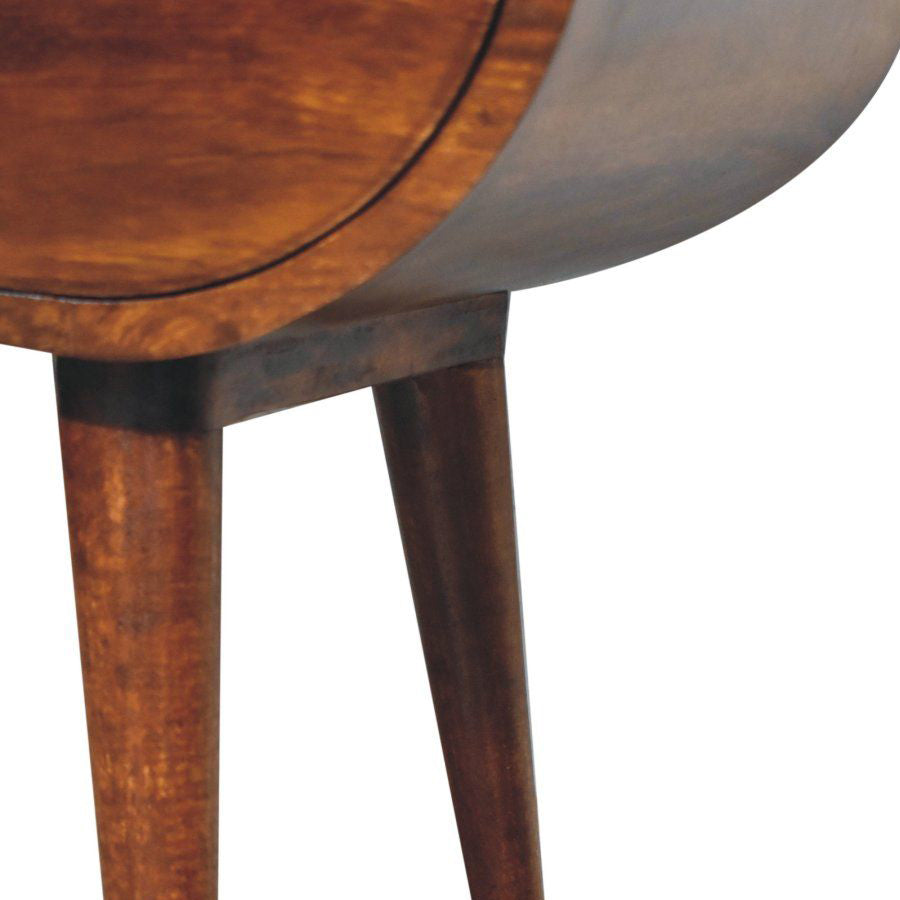 Artisan - Large Chestnut Circular Open Bedside