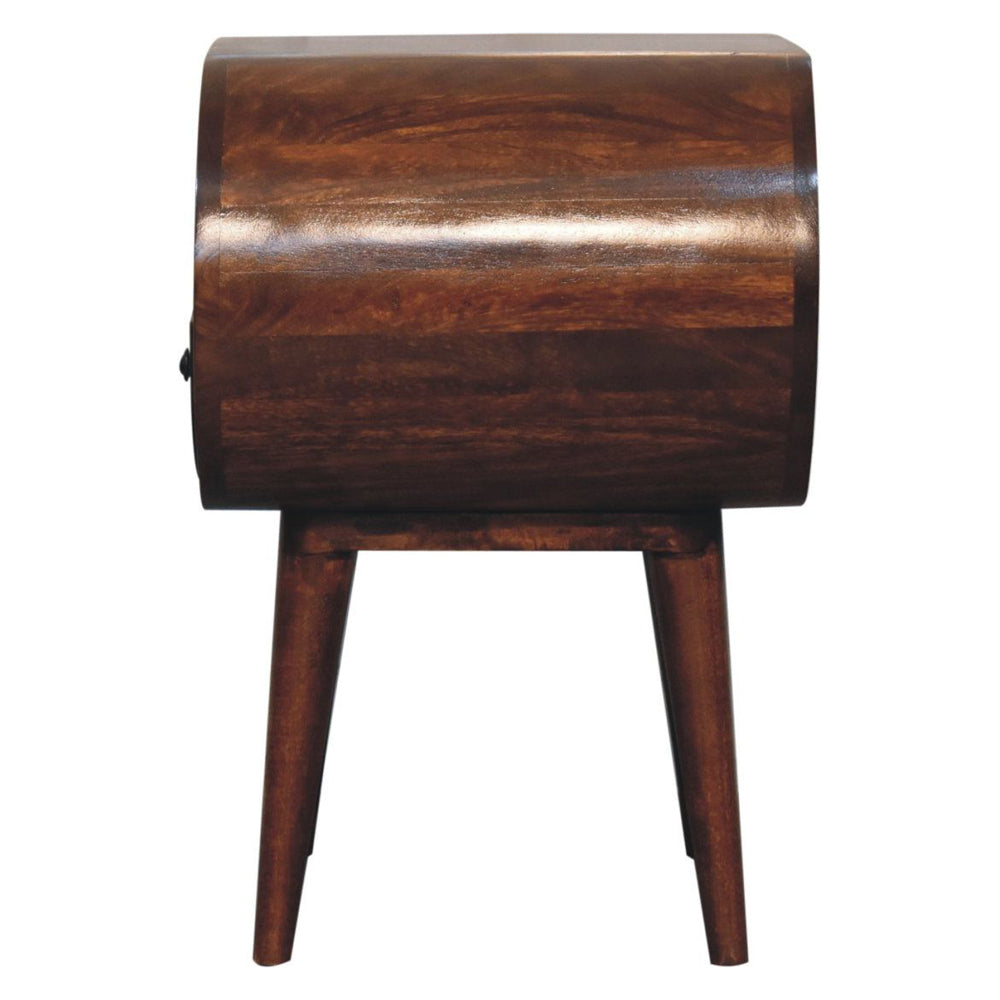Artisan - Large Chestnut Circular Open Bedside