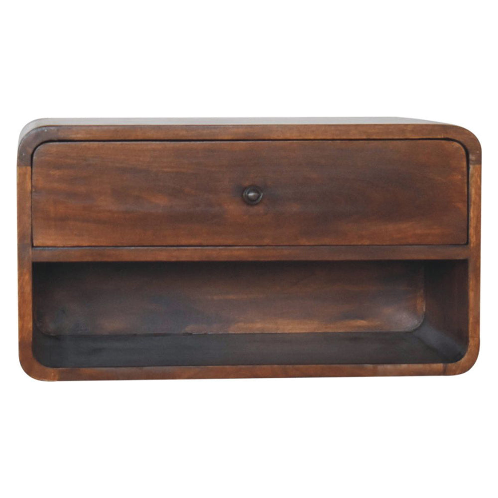 Artisan - Large Chestnut Curve Floating Bedside