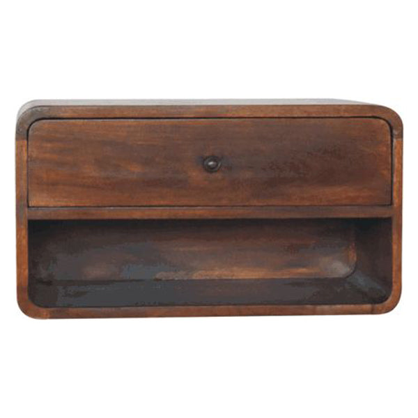 Artisan - Large Chestnut Curve Floating Bedside