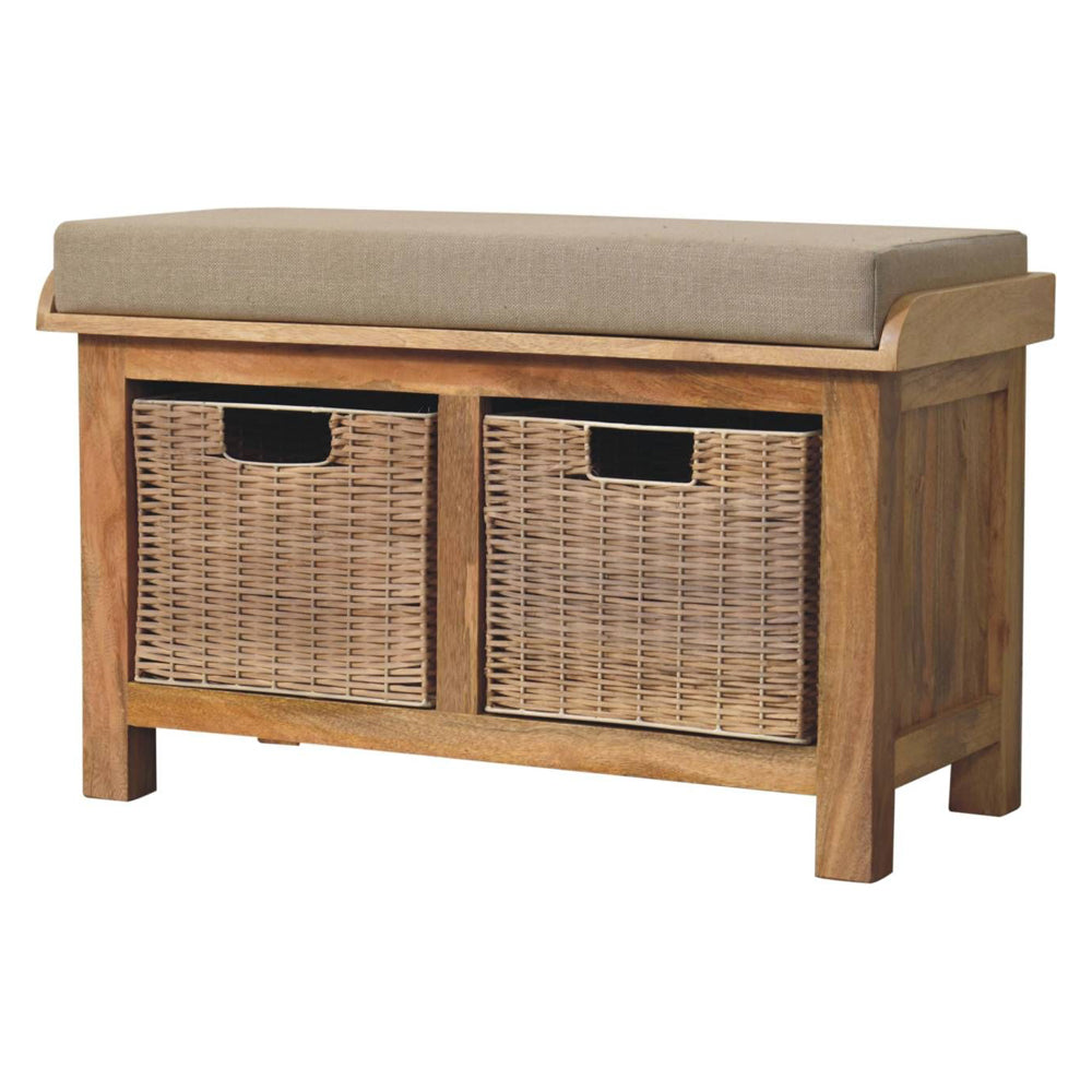 Artisan - Rattan Basket Linen Bench