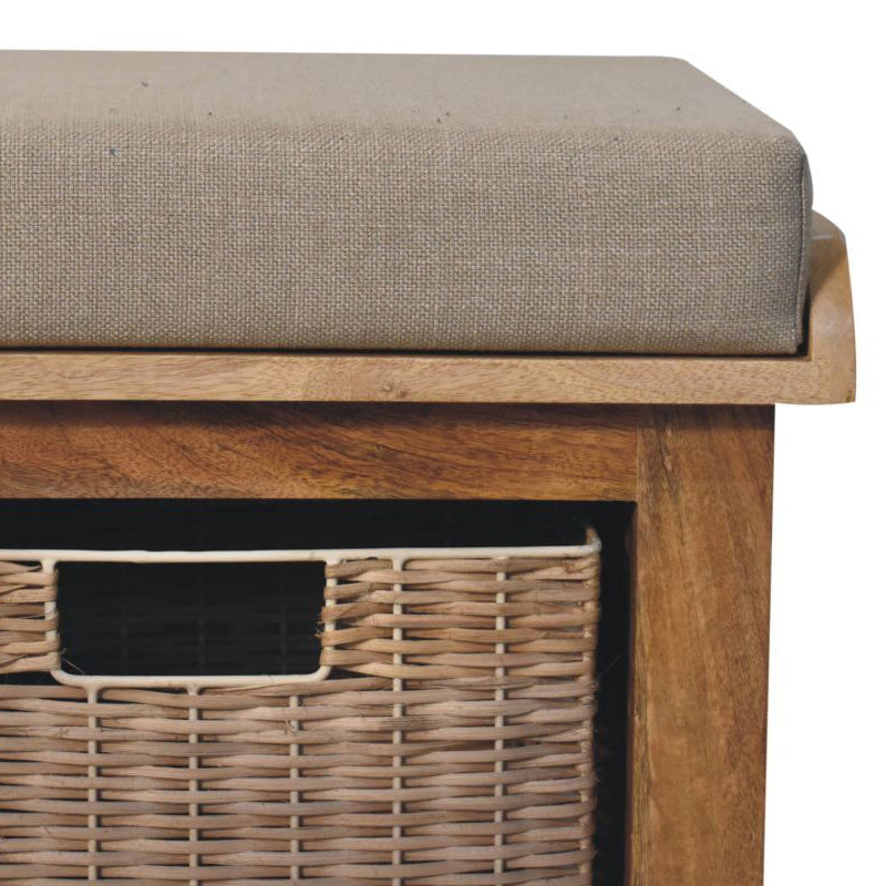 Artisan - Rattan Basket Linen Bench