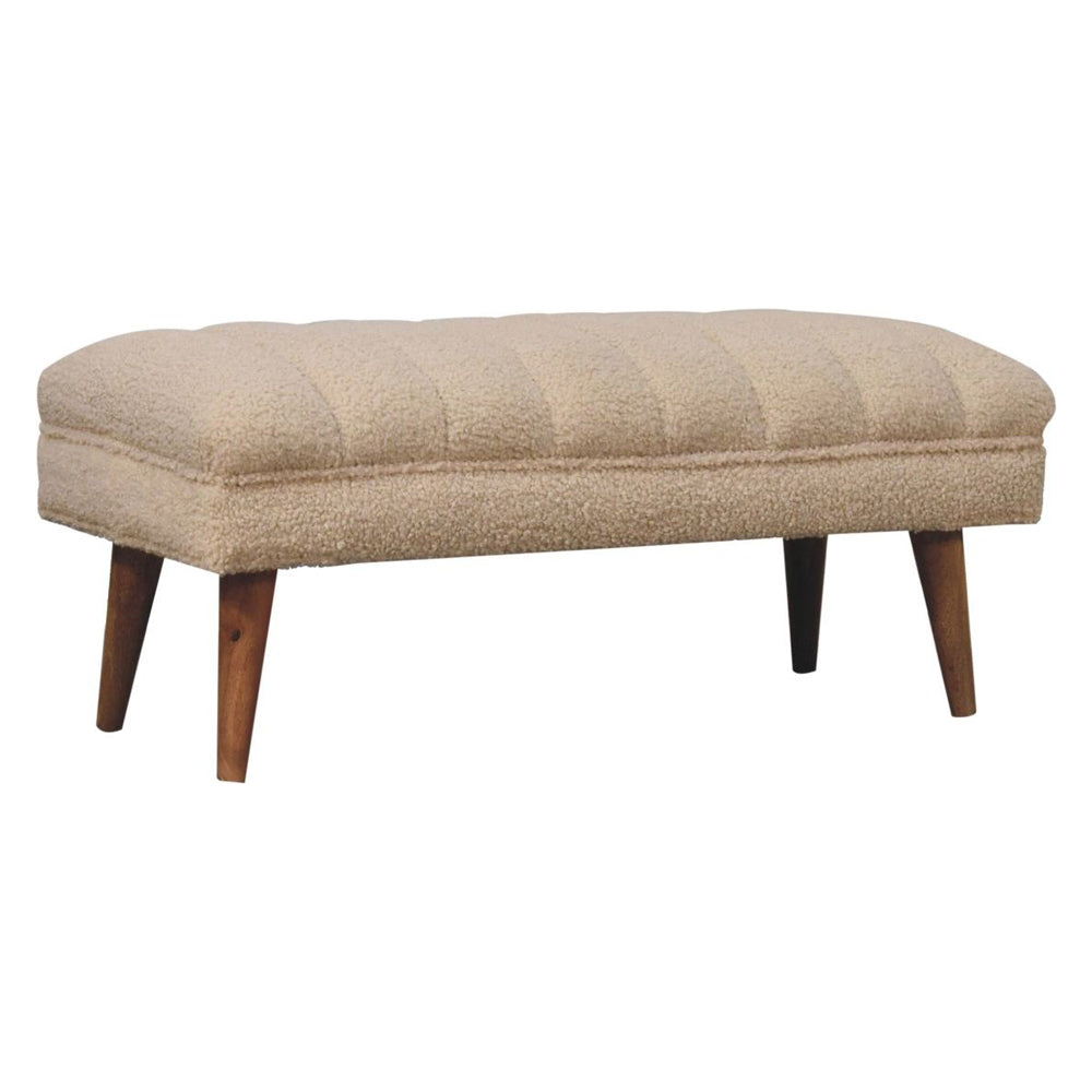 Artisan - Cream Boucle Puffer Bench