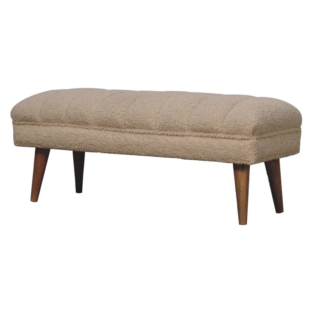 Artisan - Cream Boucle Puffer Bench