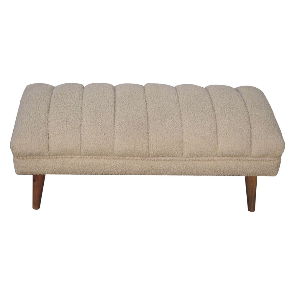 Artisan - Cream Boucle Puffer Bench