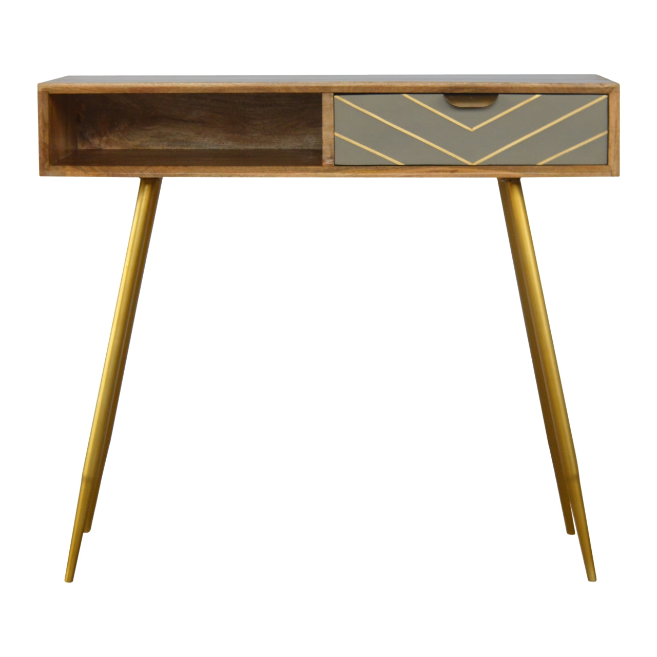 Artisan - Writing Desk in Cement/Brass