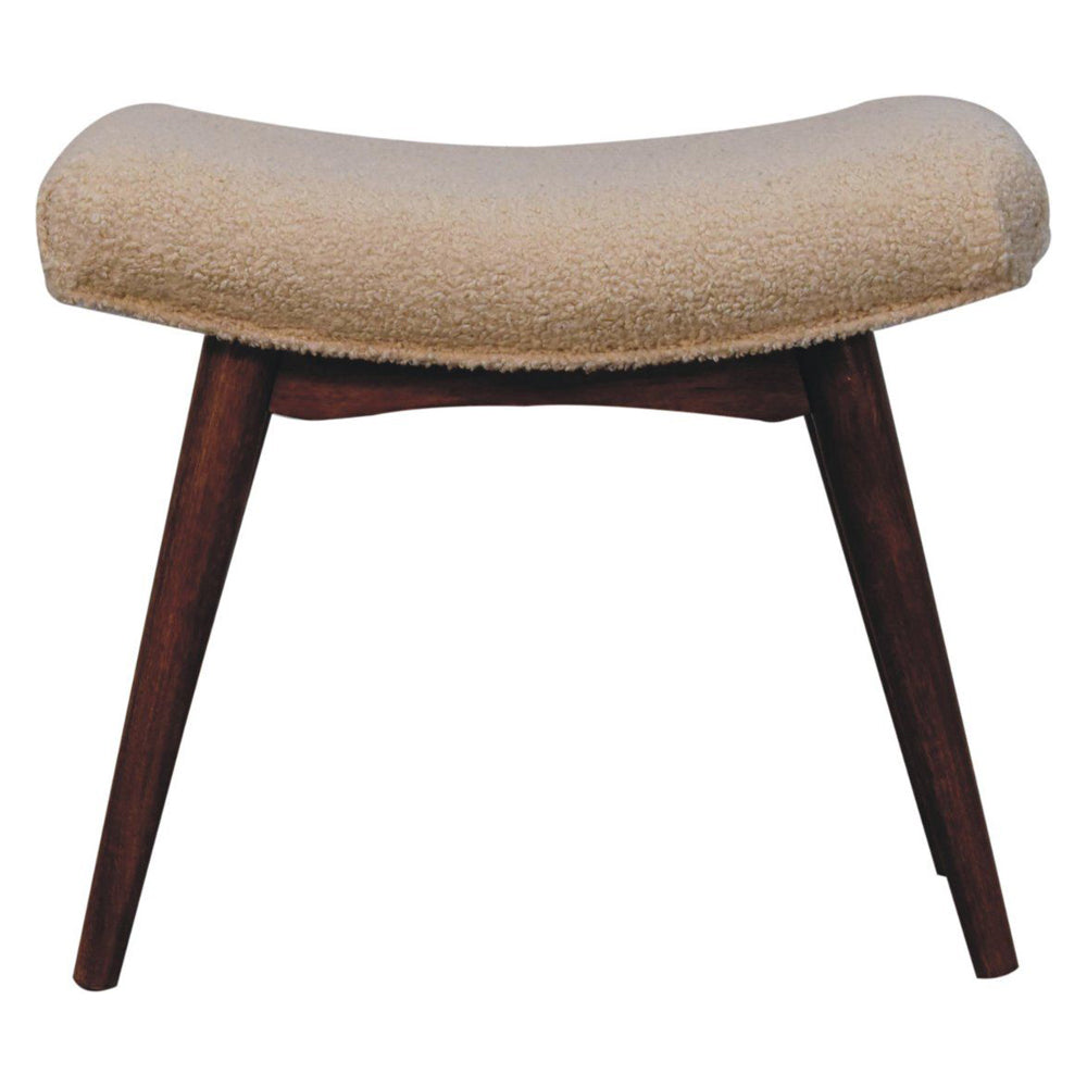 Artisan - Honey Caramel Boucle Cream Curved Bench