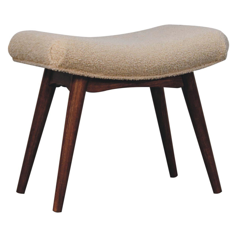 Artisan - Honey Caramel Boucle Cream Curved Bench
