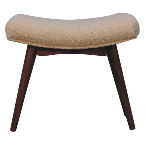 Artisan - Honey Caramel Boucle Cream Curved Bench