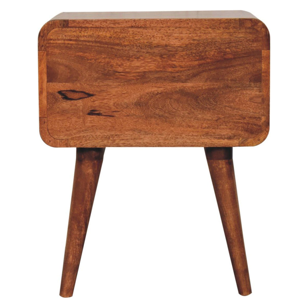 Artisan - Curved Honey Caramel Bedside