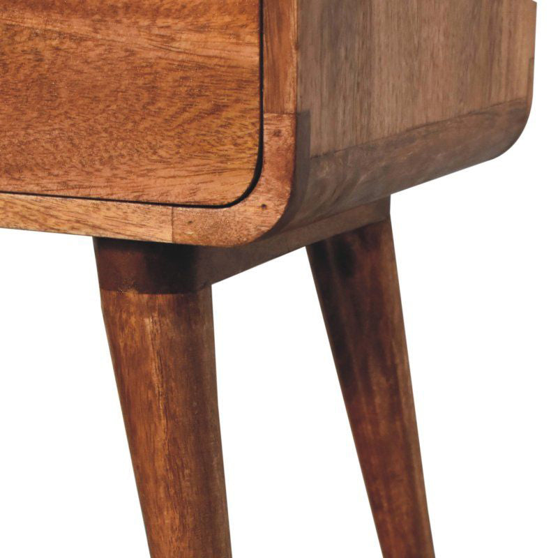 Artisan - Curved Honey Caramel Bedside