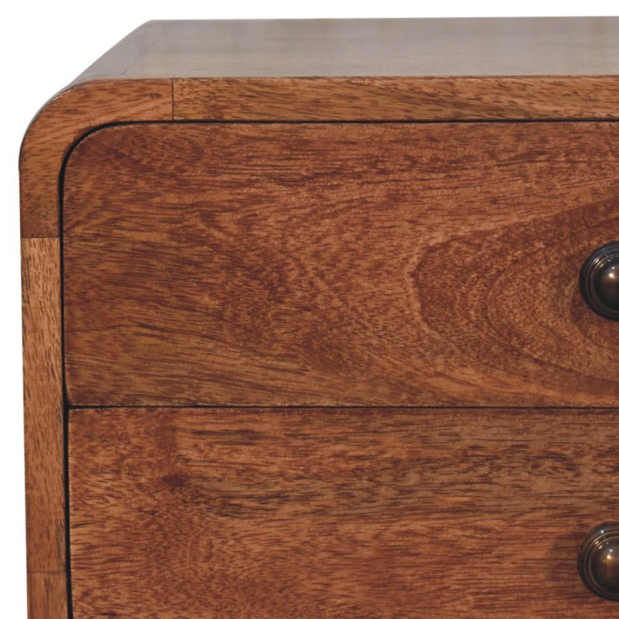 Artisan - Curved Honey Caramel Bedside