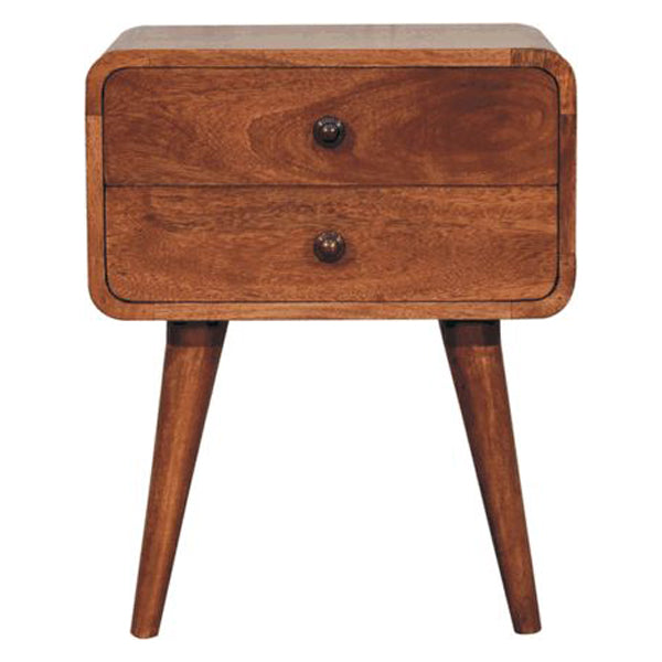 Artisan - Curved Honey Caramel Bedside