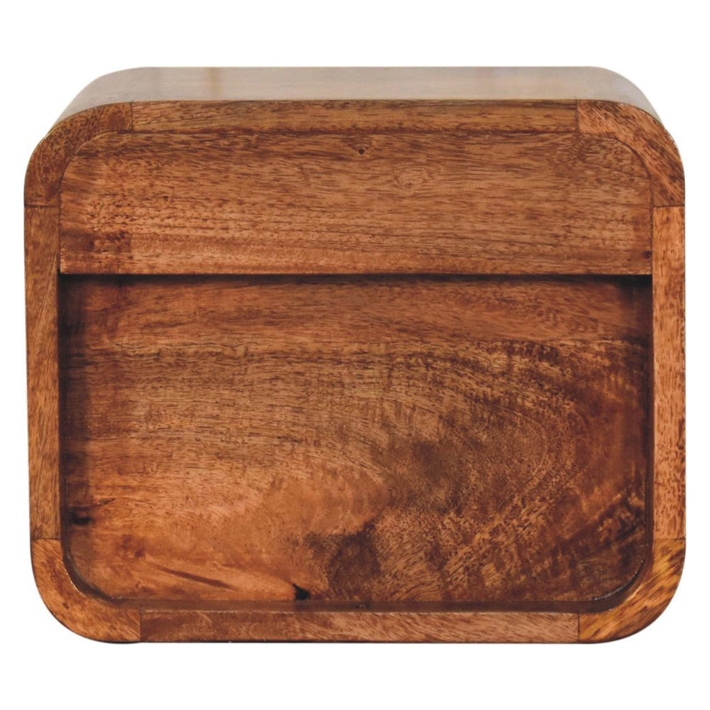 Artisan - Mini Curved Honey Caramel Wall Mounted Bedside