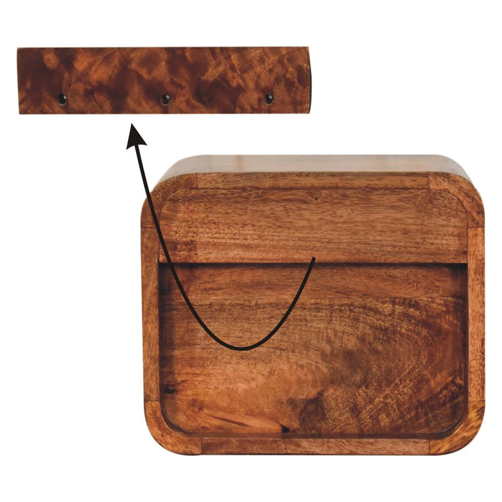 Artisan - Mini Curved Honey Caramel Wall Mounted Bedside