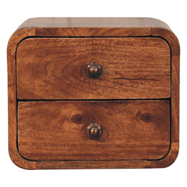 Artisan - Mini Curved Honey Caramel Wall Mounted Bedside