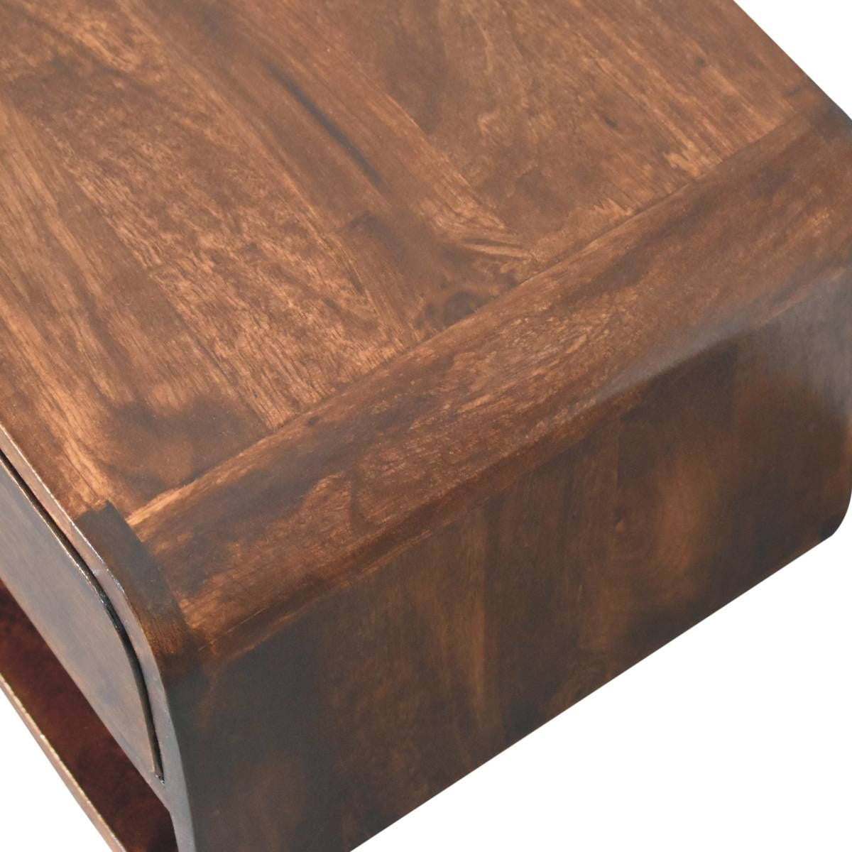 Artisan - Curved California Walnut Wall Mounted Bedside With Open Slot