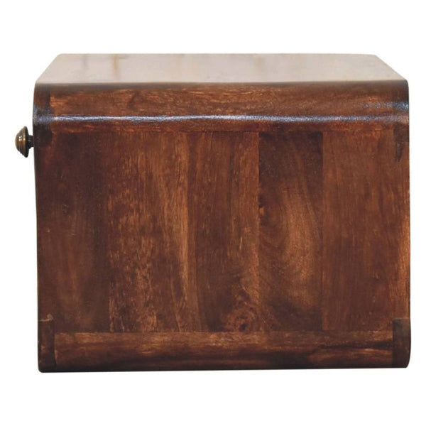 Artisan - Curved California Walnut Wall Mounted Bedside With Open Slot