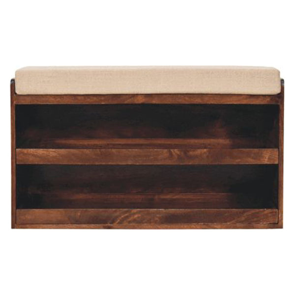 Artisan - California Walnut & Mud Linen Pull Out Shoe Bench