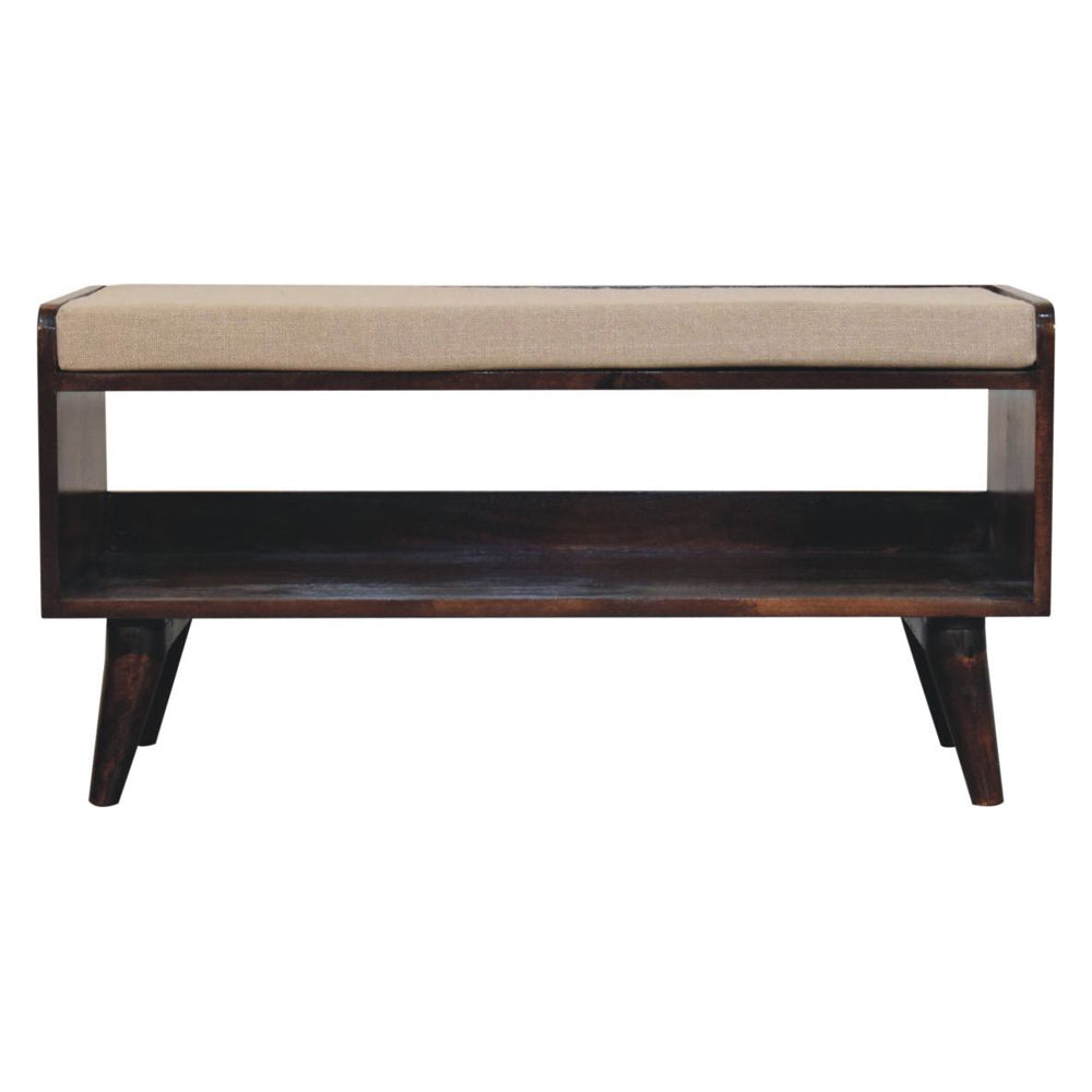 Artisan - California Walnut Bench With Mud Linen Seat Pad